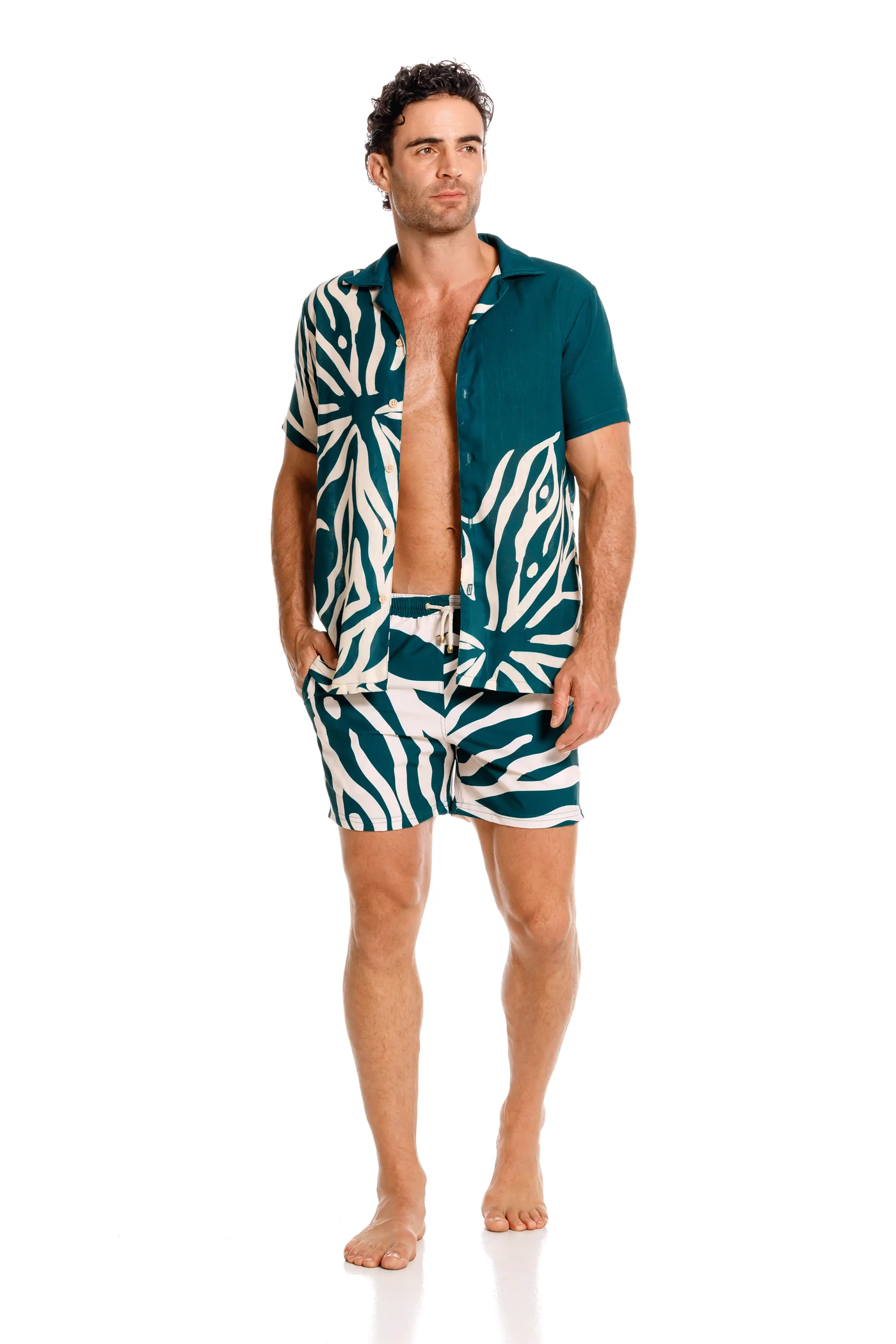 Camisa Hombre Coral Verde – foto 4